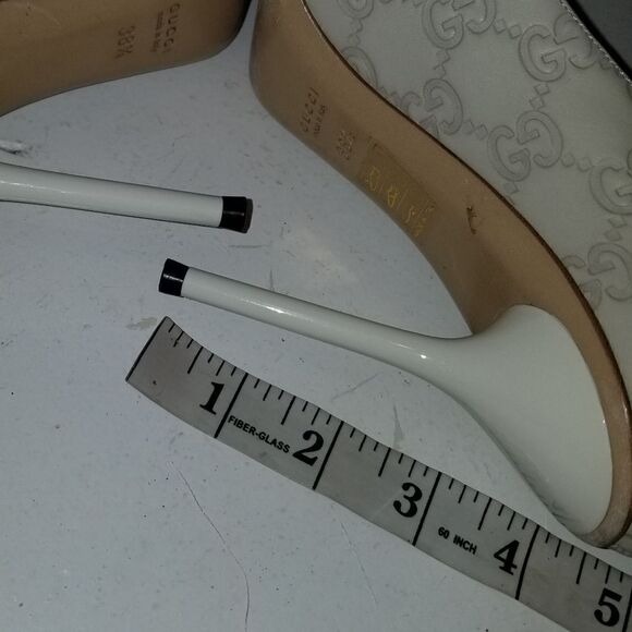 Gucci Guccissima GG Logo Pink Peep Toe Pumps Heels  authentic - Picture 8 of 16